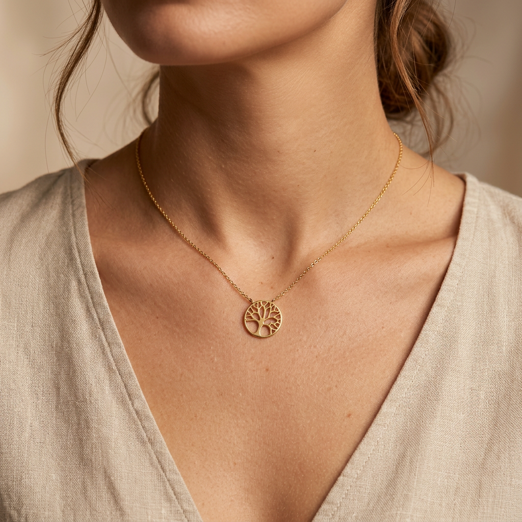 Gargantilla de Oro 14k Diseño Arbol de la Vida mod. 10952