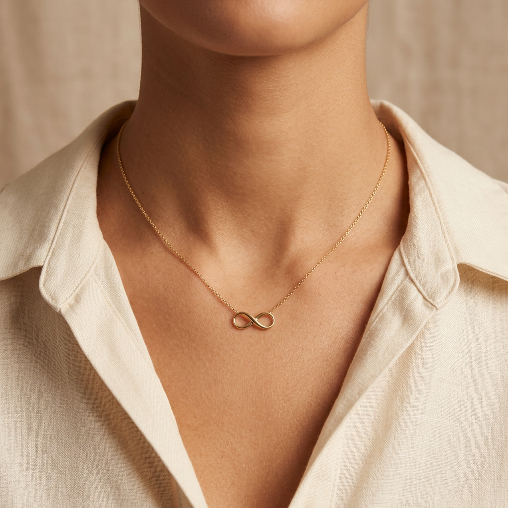 Gargantilla de Oro 14k Diseño Elegante de Infinito mod. 10953