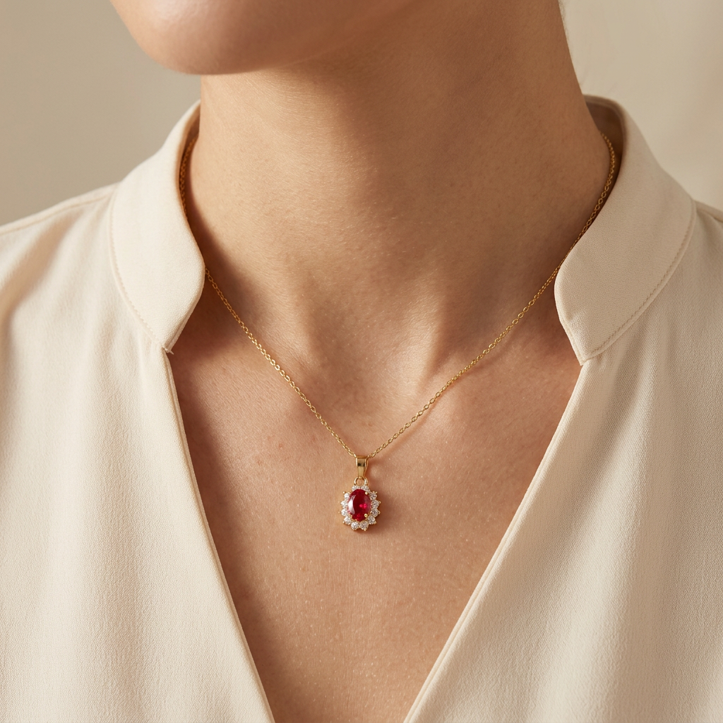 Dije de Oro 14k Elegante con Zirconia Rosa mod. 10934