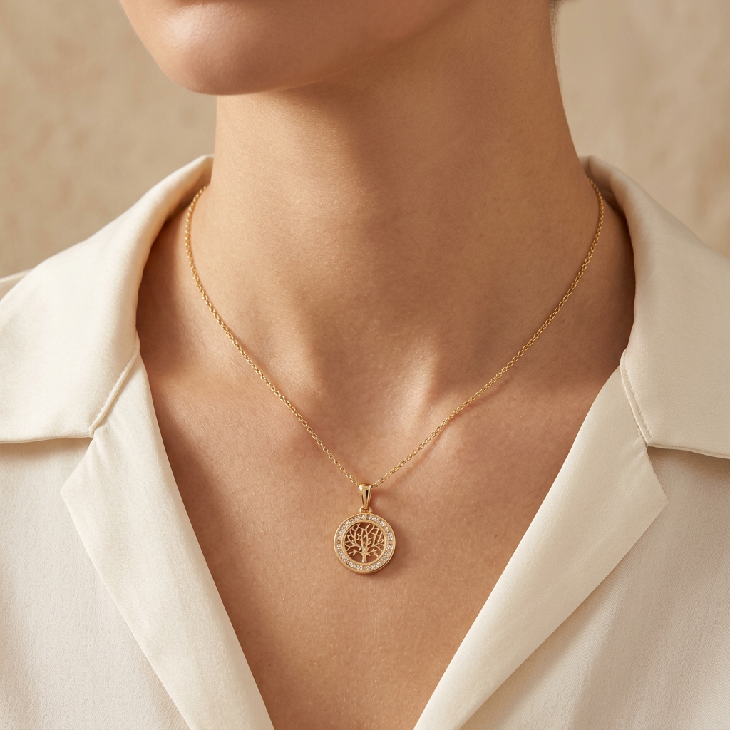 Dije de Oro 14k Arbol de la Vida con Zirconias mod. 10941