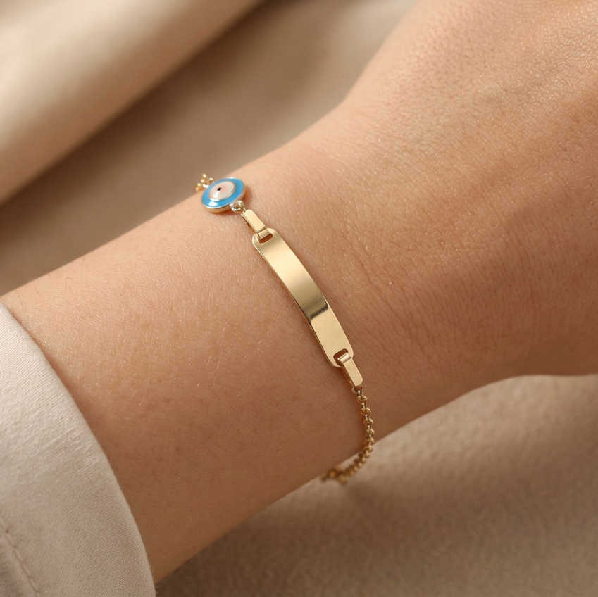 Esclava de Oro 14K para Niño Diseño Especial con Ojo Turco mod. 10925