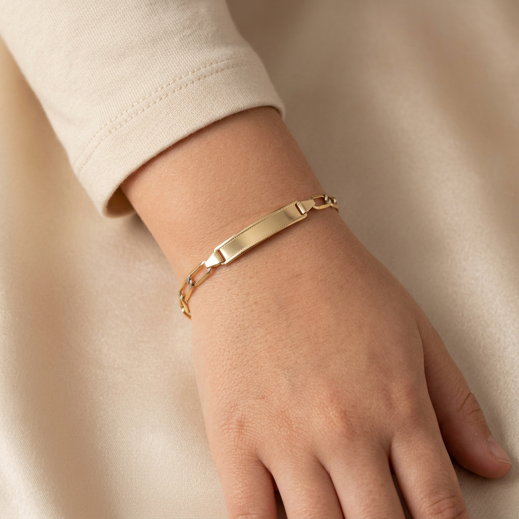 Esclava de Oro 14K para Niño Barbado Largo mod. 10926