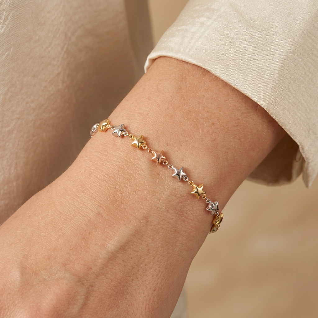 Pulsera de Oro 14k Estrellas Florentinas mod. 10947