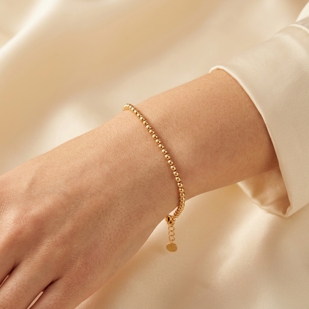 Pulsera de Oro 14k Esferas Huecas Mini mod. 10959