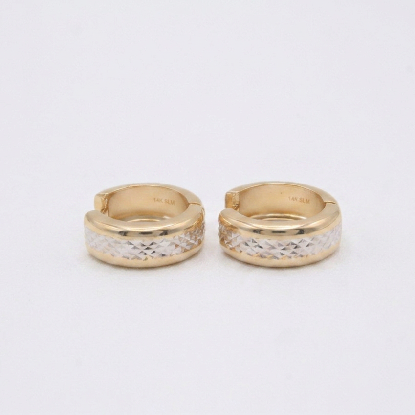 Grapa de Oro 14k con Detalles Diamantados en Oro Blanco mod. 10989