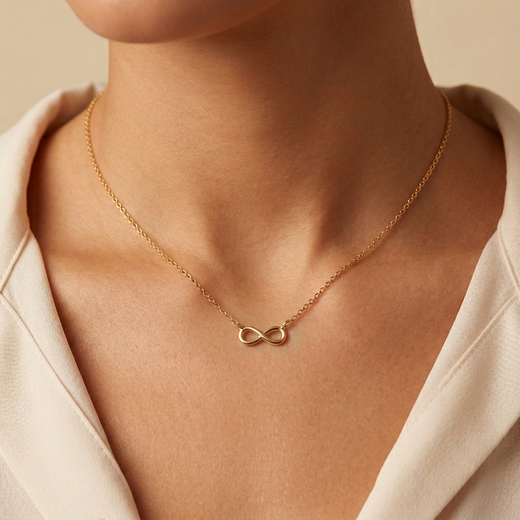 Gargantilla de Oro 14k con Colgante Fino de Infinito mod. 11141