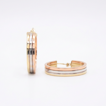 Grapa de Oro 14k Diseño Liso en Tres Tonos mod. 11061