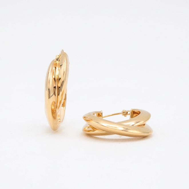 Grapa de Oro 14k con Dos Aros Entrelazados mod. 11062