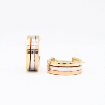 Grapa de Oro 14k Diseño Clásico Pequeño Liso en Tres Tonos mod. 11066