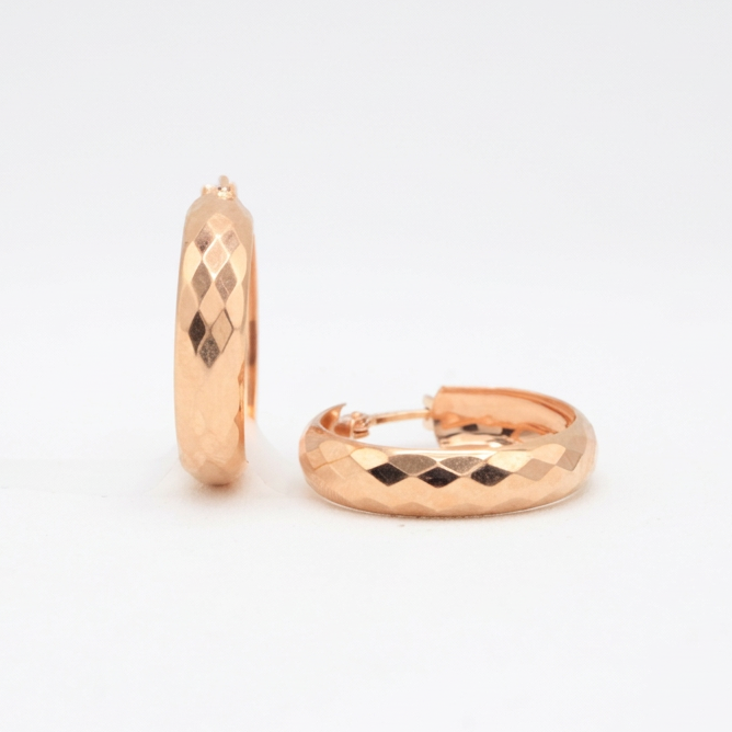 Grapa de Oro 14k Rosa Facetadas mod. 11067