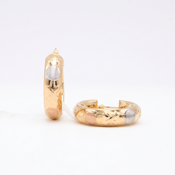 Grapa de Oro 14k con Circulos Matte Florentinos mod. 11064