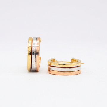 Grapa de Oro 14k Diseño Clásico Pequeño Liso en Tres Tonos mod. 11066