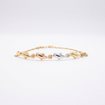 Pulsera de Oro 14k Delfines Florentinos mod. 10949