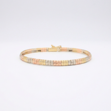 Pulsera de Oro 14k Florentina Tejido Cleopatra Elegante mod. 10950