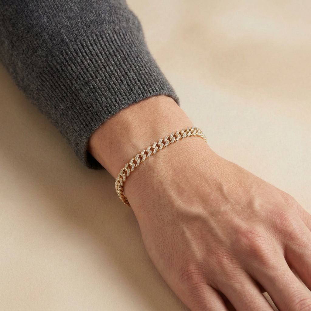 Pulsera de Oro 14k Monaco Modelo Classic con Zirconias mod. 10991