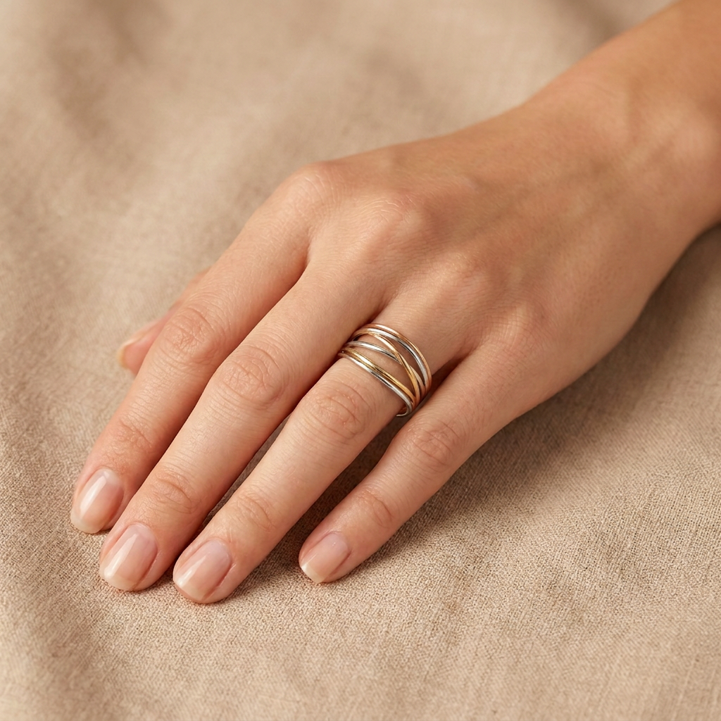 Anillo de Oro 14k Entrelazado Florentino mod. 10883