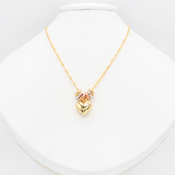 Gargantilla de Oro 14k con Aros Florentinos y Colgante de Corazón mod. 11015