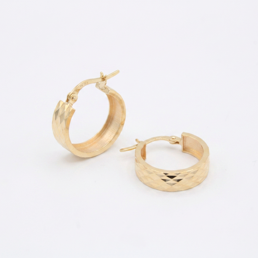 Arracada de Oro 14k Clásicas con Facetado Prisma mod. 10898