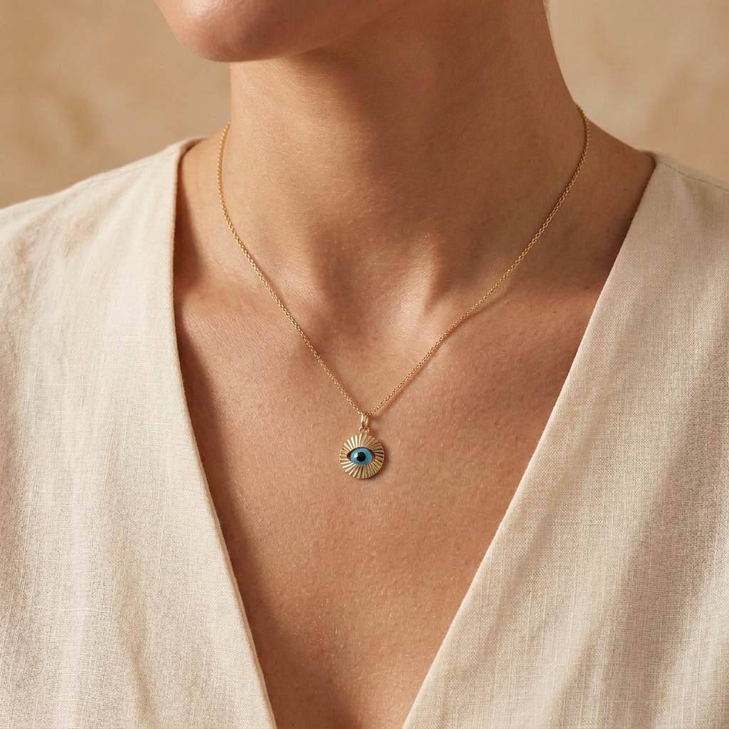 Dije de Oro 14k  Ojo Turco Encapsulado mod. 10936