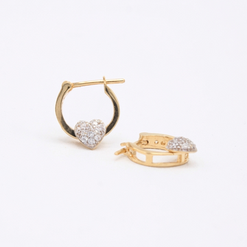 Grapa de Oro 14k con Corazón e Incrustación de Zirconias mod. 11010