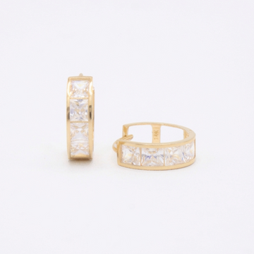 Grapa de Oro 14k Princesa con Incrustación de Zirconias mod. 11008