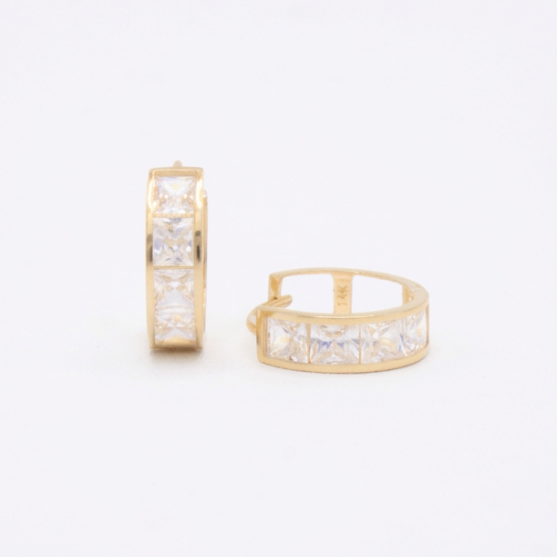 Grapa de Oro 14k Princesa con Incrustación de Zirconias mod. 11008