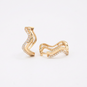 Grapa de Oro 14k Elegante con Incrustación de Zirconias mod. 11005