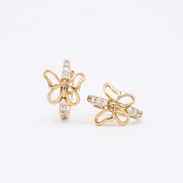 Grapa de Oro 14k Mariposas con Incrustación de Zirconias mod. 11004