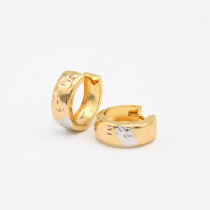 Grapa de Oro 14k con Pequeñas Hojas Florentinas mod. 10988