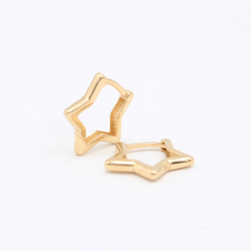 Grapa de Oro 14k de Estrellas Huecas Brillantes mod. 10987