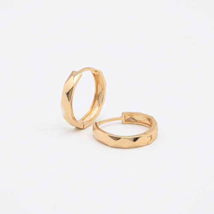 Grapa de Oro 14k Facetadas Elegantes mod. 10990