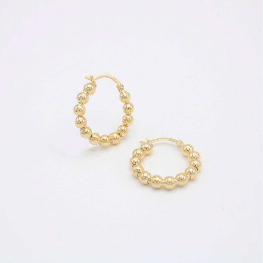 Arracada de Oro 14k Diseño Esferas Chicas Huecas mod. 10887