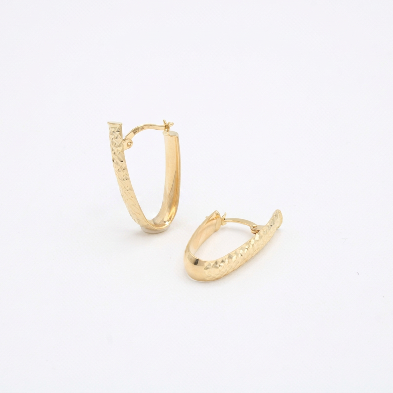 Arracada de Oro 14k Geométricas Facetadas mod. 10893