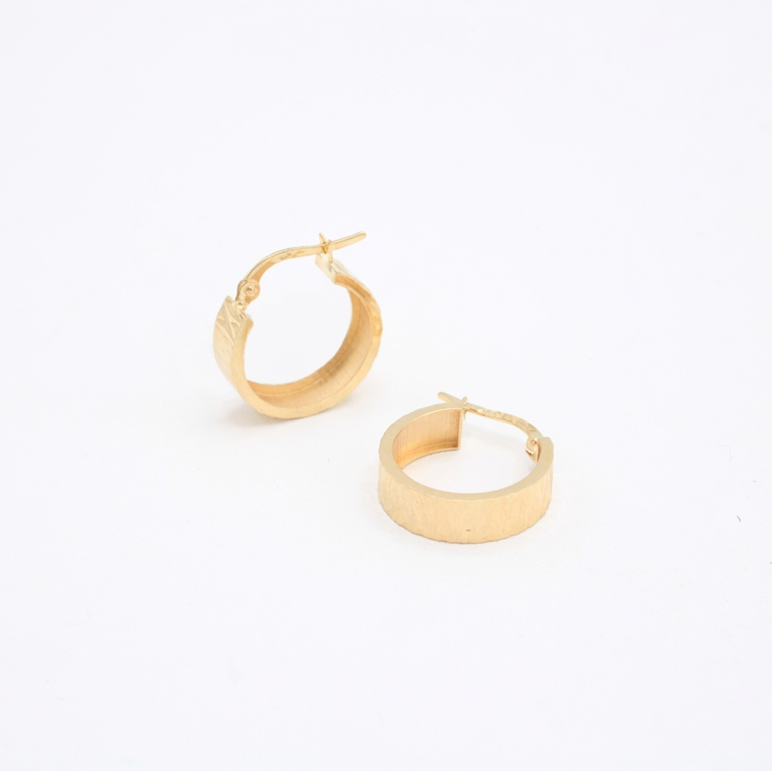 Arracada de Oro 14k Clásicas con Facetado Triangular mod. 10896