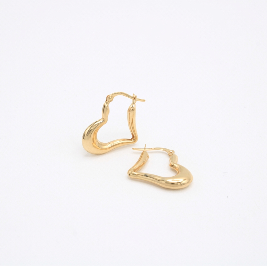 Arracada de Oro 14k Corazones Inflados mod. 10895