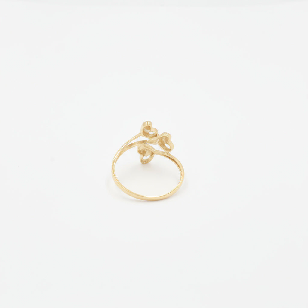 Anillo de Oro 14k Florentino con Diseño de Triple Corazón mod. 9978