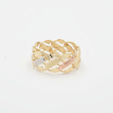 Anillo de Oro 14k Florentino Estilo Eslabón Gourmet mod. 9948