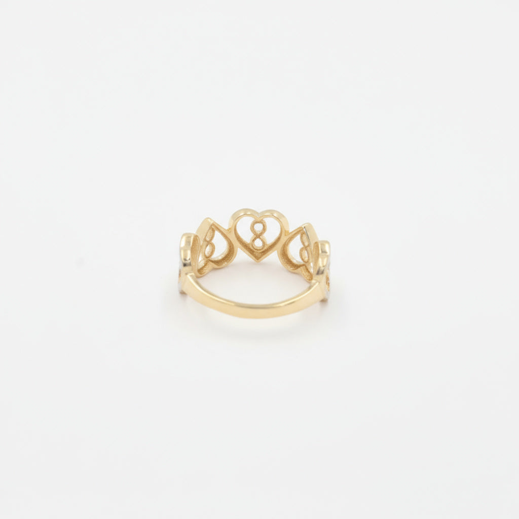Anillo de Oro 14k Diseño Especial de Infinito Corazon mod. 9960