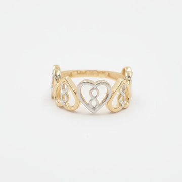 Anillo de Oro 14k Diseño Especial de Infinito Corazon mod. 9960