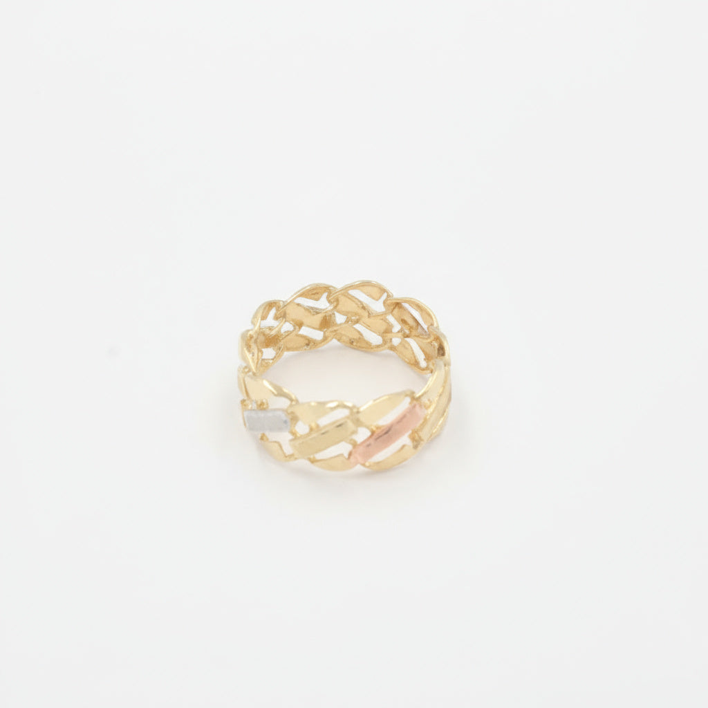 Anillo de Oro 14k Florentino Estilo Eslabón Gourmet mod. 9948