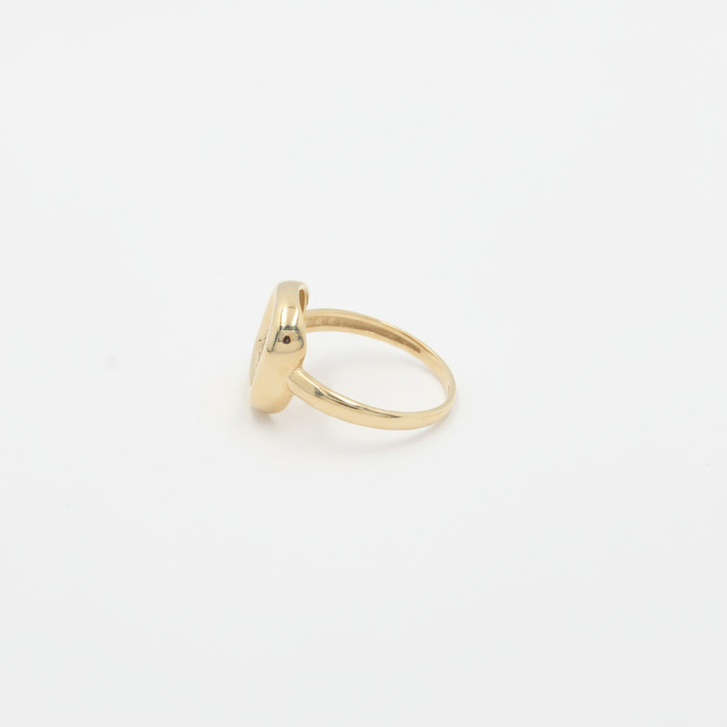 Anillo de Oro 14k Diseño de Doble Cuadrado con Incrustado de Zirconias mod. 9981