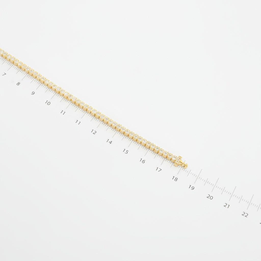 Pulsera de Oro 14k Mónaco Chain Modelo Aqua con Incrustado de Zirconias mod. 9995