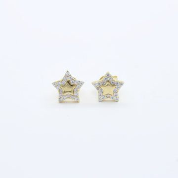 Arete de Oro 14k Estrella con Incrustado de Zirconias Finas mod. 10049