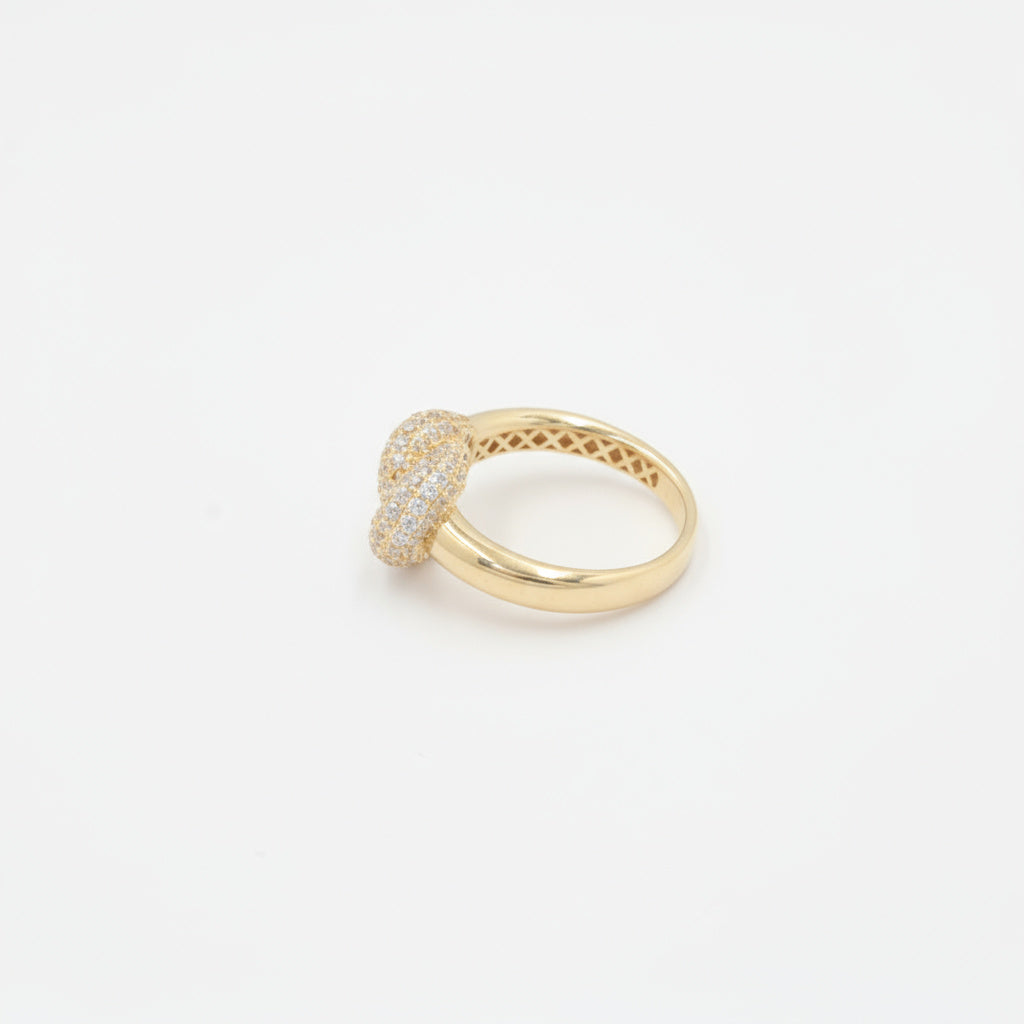 Anillo de Oro 14k Nudo con Incrustado de Zirconias Brillantes mod. 9939
