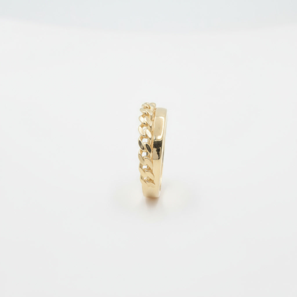 Anillo de Oro 14k Liso con Diseño de Cadena Cruzada mod. 9963