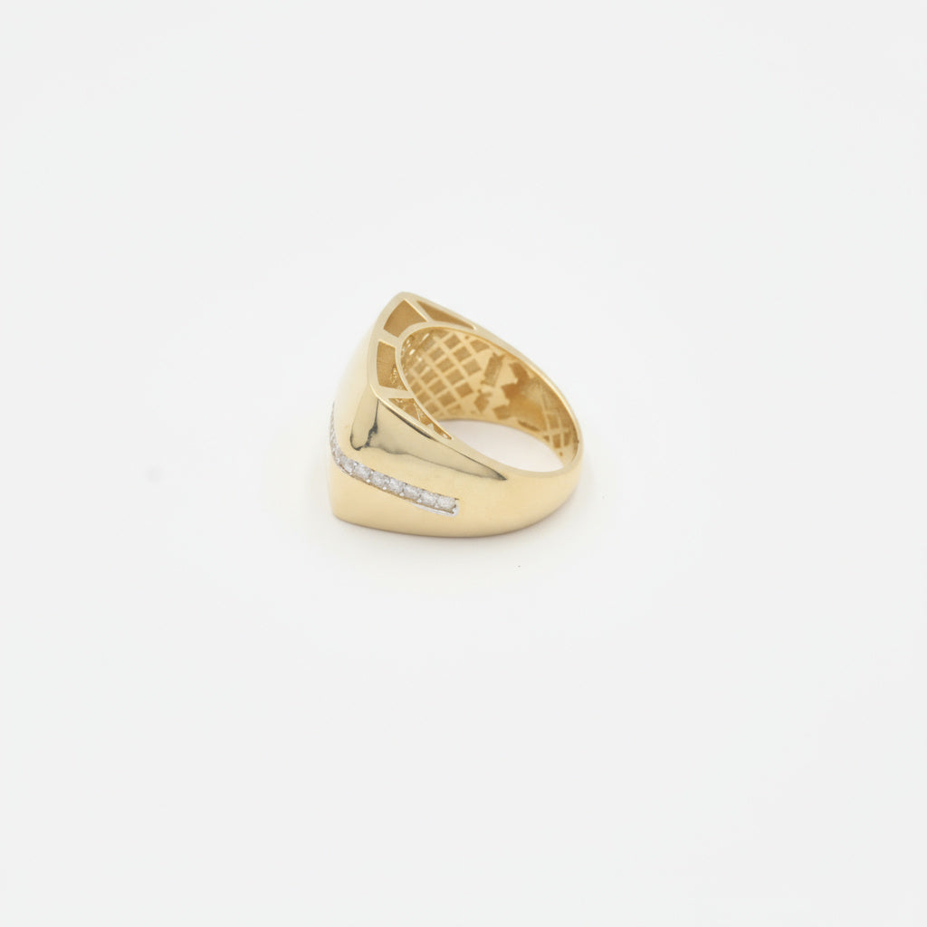Anillo de Oro 14k Diseño Maxi con Incrustado de Zirconia mod. 9989