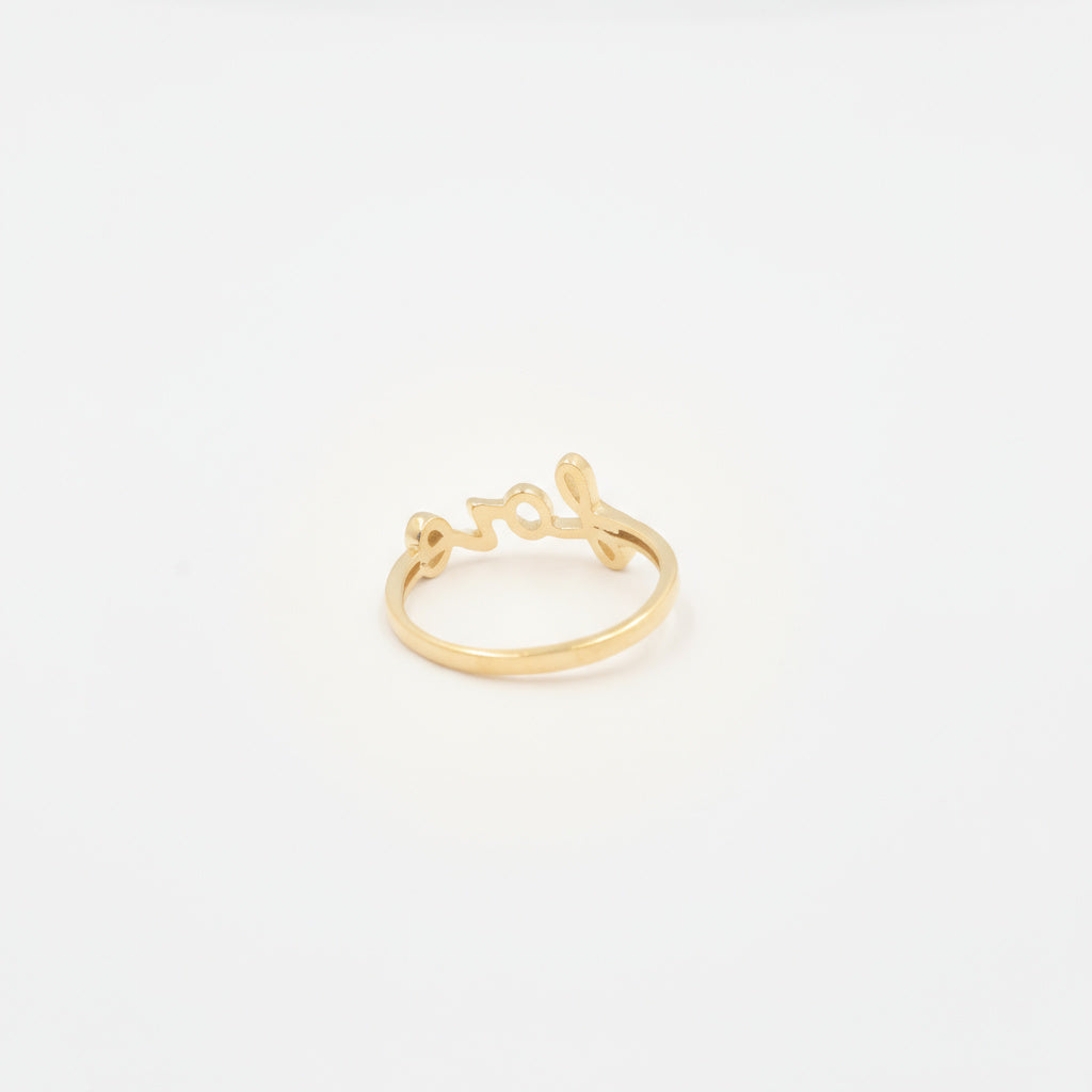 Anillo de Oro 14k Liso con Diseño Especial Love mod. 9959