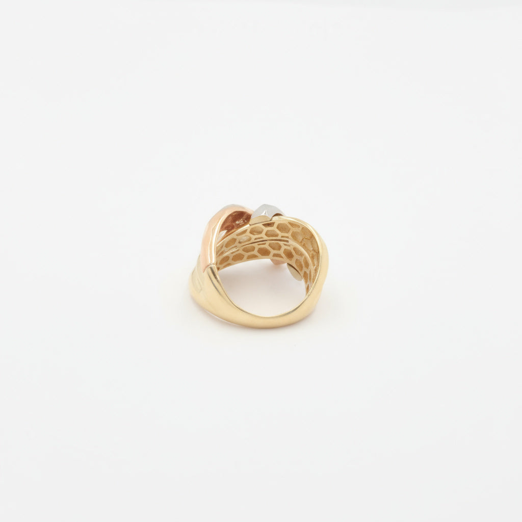 Anillo de Oro 14k Florentino con Diseño Entrelazado mod. 9988