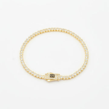 Pulsera de Oro 14k Mónaco Chain Modelo Aqua con Incrustado de Zirconias mod. 9995