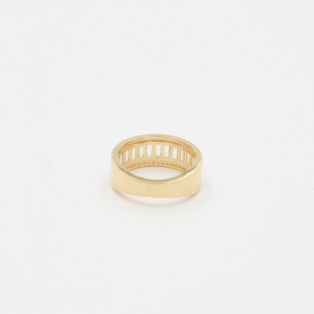 Anillo de Oro 14k con Incrustaciones Finas y Zirconias Baguette mod. 9954